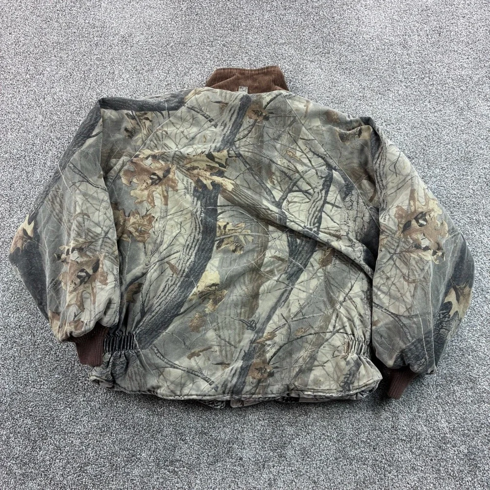 Vintage Walls Camo Bomber Jacket Mens L Tall Realtree Camouflage Reversible USA